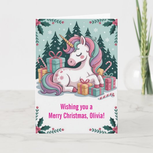 Kerst Eenhoorn Kaart (Voorkant)