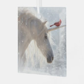 Kerst Eenhoorn Kardinaal Holiday Glas Ornament (Voorkant links)