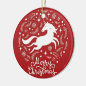 Kerst Eenhoorn Keramisch Ornament (Links)
