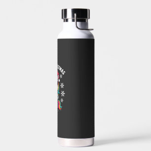 Kerst Eenhoorn Kerstman Hoed T-Shirt (3) Waterfles