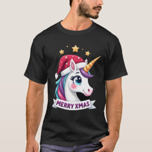 Kerst-eenhoorn lange mouw T-shirt