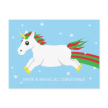 Kerst Eenhoorn Magisch Vakantie Briefkaart