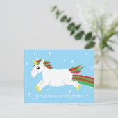 Kerst Eenhoorn Magisch Vakantie Briefkaart (Staand voorkant)