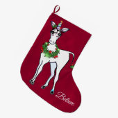 Kerst Eenhoorn magische fantasie Grote Kerstsok (Voorkant (Hangend))