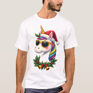 Kerst eenhoorn meisjes jongens Kerstmis kerstman s T-shirt