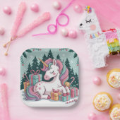 Kerst Eenhoorn Party Borden Papieren Bordje (Feest)