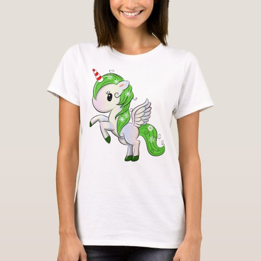 Kerst Eenhoorn Pegasus T-shirt (Voorkant)