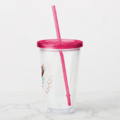 Kerst Eenhoorn Plastic Cup met stro Acryl Drinkbeker (Links)