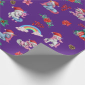 Kerst Eenhoorn Santa Wrapping Papier Kinder Meisje (Hoek)