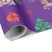 Kerst Eenhoorn Santa Wrapping Papier Kinder Meisje (Rol Hoek)