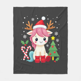 Kerst Eenhoorn Schattig Magisch Kerst Peuter Meisj Fleece Deken