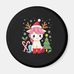 Kerst eenhoorn Schattig Magisch Kerst Peuter Meisj Magneet