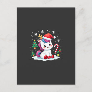 Kerst eenhoorn Schattig Magisch Kerstmeisje Briefkaart