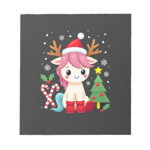 Kerst eenhoorn Schattig Magisch Kerstmeisje Peuter Notitieblok