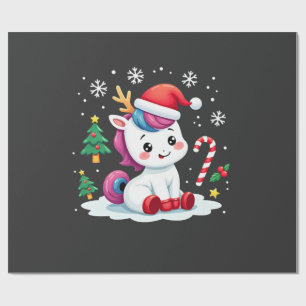 Kerst eenhoorn Schattig Magisch Kerstmis Peuter Me Cadeaupapier