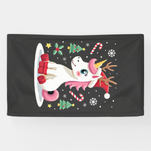 Kerst eenhoorn Schattig Magisch Kerstmis Peuter Me Spandoek