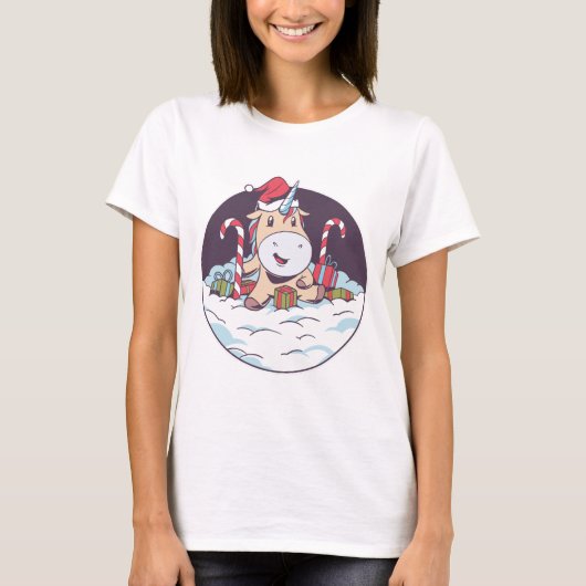 Kerst Eenhoorn T-shirt (Voorkant)