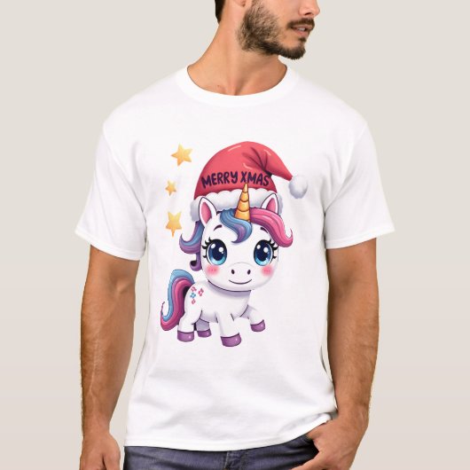 Kerst Eenhoorn T-shirt (2) (Voorkant)