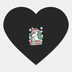 Kerst Eenhoorns Hebben Een Magisch Kerstfeest Hart Sticker