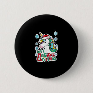 Kerst Eenhoorns Hebben Een Magisch Kerstfeest Ronde Button 5,7 Cm
