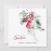 Kerst Eenvoudig groen ontwerp Bijbel Verse Flat Feestdagenkaart (Voorkant)