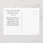 Kerst Eenvoudige Bell Groen Ontwerp Bijbel Verse Feestdagenkaart (Achterkant)