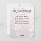 Kerst Eenvoudige Bomen Christelijk Bijbelvers plat Feestdagenkaart (Achterkant)