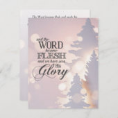 Kerst Eenvoudige Bomen Christelijk Bijbelvers plat Feestdagenkaart (Voorkant / Achterkant)