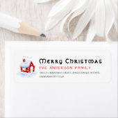 Kerst eenvoudige retouradres etiket (Insitu)