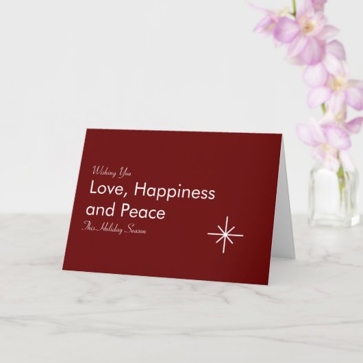 Kerst Eenvoudige Sneeuwvlok Typografie Rode Vakant Kaart (Orchidee)