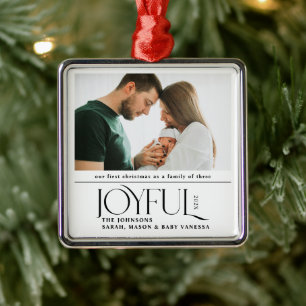 Kerst Eerste Kerstmis Baby Aankondiging van Geboor Metalen Ornament