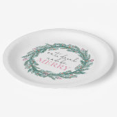 Kerst Eet Drink en Be Merry Friendsmas Party Papieren Bordje (Gekanteld)