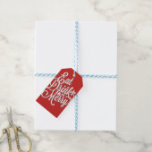 Kerst "eet drink en wees vrolijk" cadeaulabel (Met Touw)