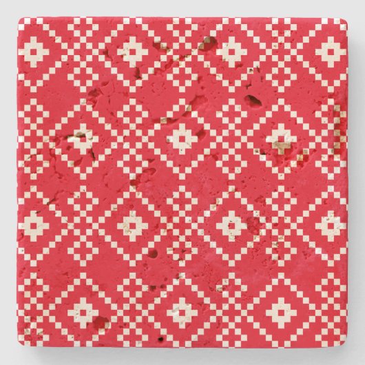 Kerst effen trui stenen onderzetter (Voorkant)