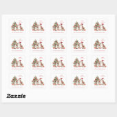 Kerst Egels Kerstmis Vierkante Sticker (Vel)
