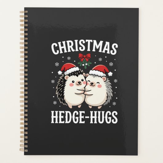 Kerst Egeltje-Knuffels Cute Egels Kerstfeest Planner (Voorkant)