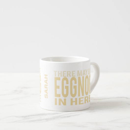 Kerst Eggnog in Hier Personaliseer Grappige Vakant Espresso Kop (Voorkant rechts)