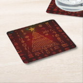 Kerst Egyptische hiërogliefen 1 Kartonnen Onderzetters (Schuin)