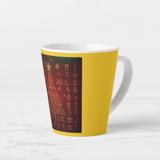 Kerst Egyptische hiërogliefen 1 Latte Mok (Rechterhoek)