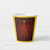 Kerst Egyptische hiërogliefen 1 Latte Mok (Voorkant)