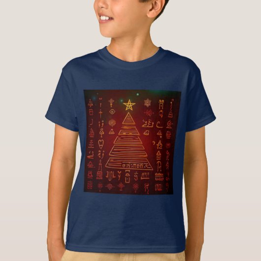 Kerst Egyptische hiërogliefen 1 T-shirt (Voorkant)