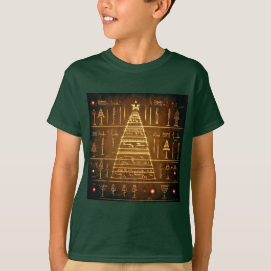 Kerst Egyptische hiërogliefen 3 T-shirt (Voorkant)