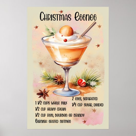 Kerst eierpunch recept kerst poster (Voorkant)
