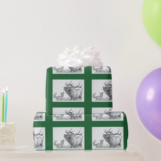 Kerst-Eland en Vos Cadeaupapier (Feestgeschenken)