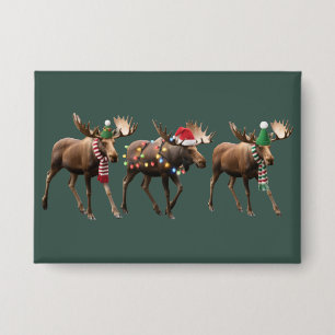 Kerst eland liefhebber rendier kerstlichtjes vakan button