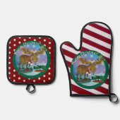 Kerst eland ~ ovenwant & pannenlap set (Voorkant)