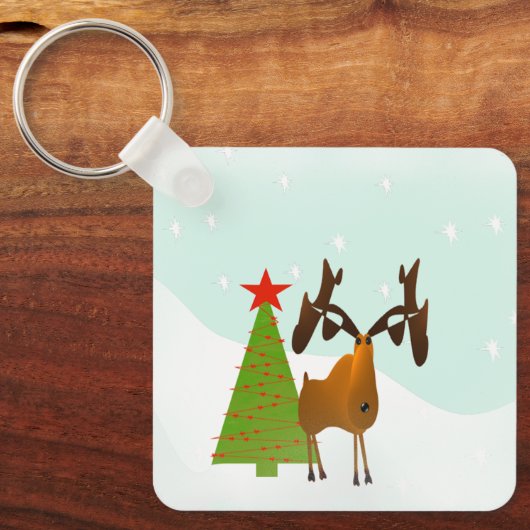 Kerst-Eland Sleutelhanger (Voorkant)