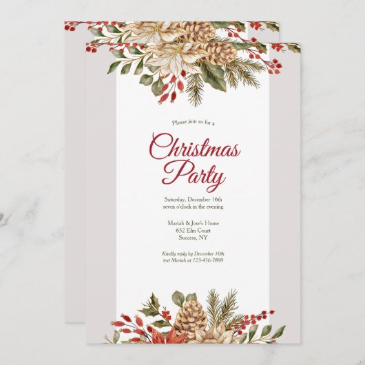 Kerst Elegance uitnodiging (Voorkant / Achterkant)