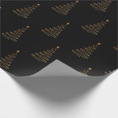Kerst Elegant Black en Gold Tree Cadeaupapier (Hoek)