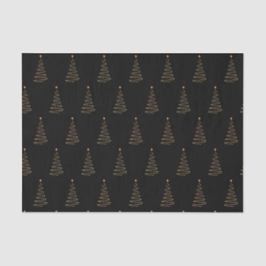 Kerst Elegant Black en Gold Tree Tissuepapier (Voorkant)